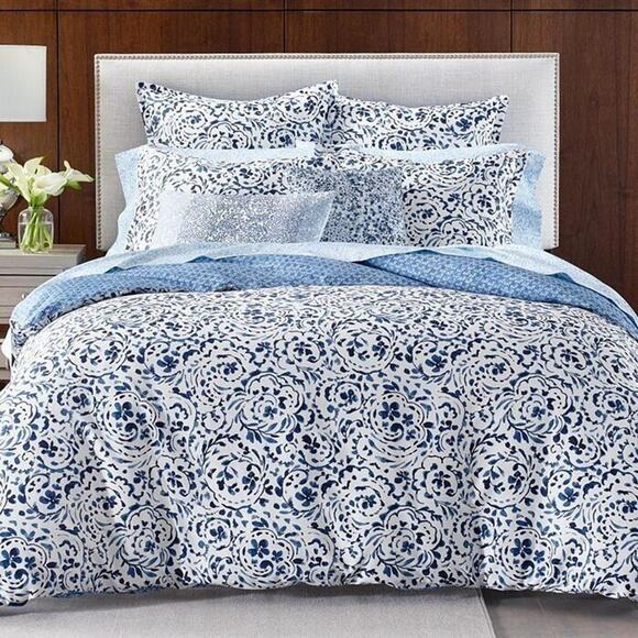 Sky Emilia White/Lilac 100% Cotton Paisley Boho Duvet/Pillow Sham Set Size Twin - Picture 1 of 6